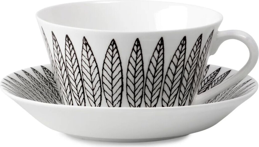 Svart Salix tegods, kon Tekopp + fat