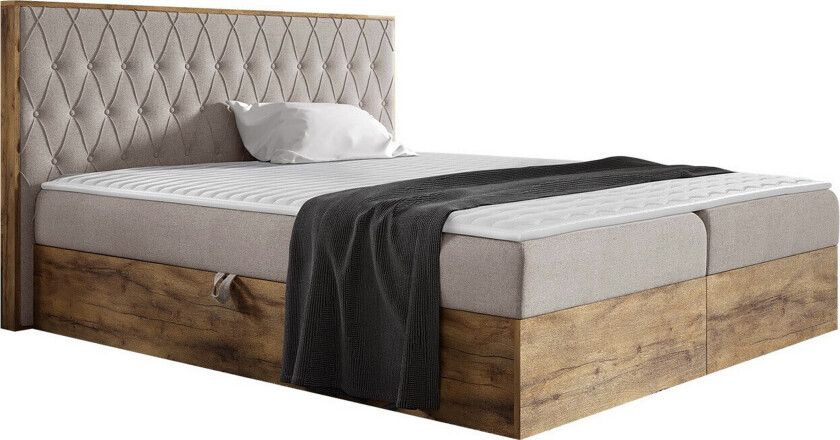 Oberting Sengeramme 200x200 cm - Beige/Tre