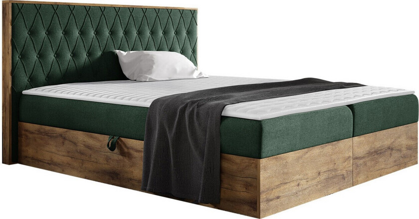 Oberting Sengeramme 180x200 cm - Grønn/Valnøtt