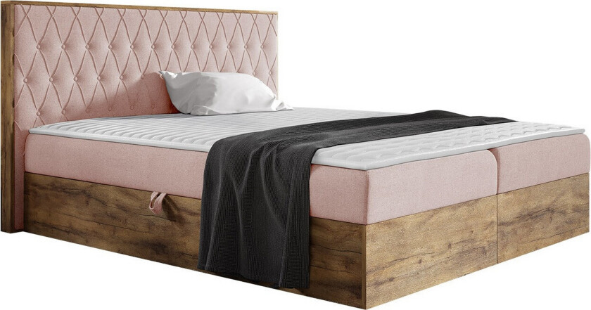 Oberting Sengeramme 120x200 cm - Rosa/Brun