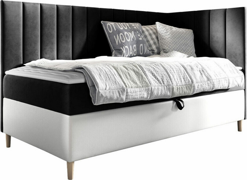 Boisdale Sengeramme 100x200 cm - Svart/Hvit