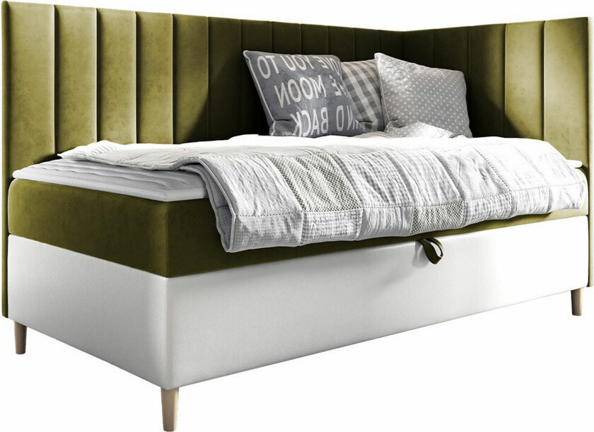 Boisdale Sengeramme 100x200 cm - Grønn/Hvit