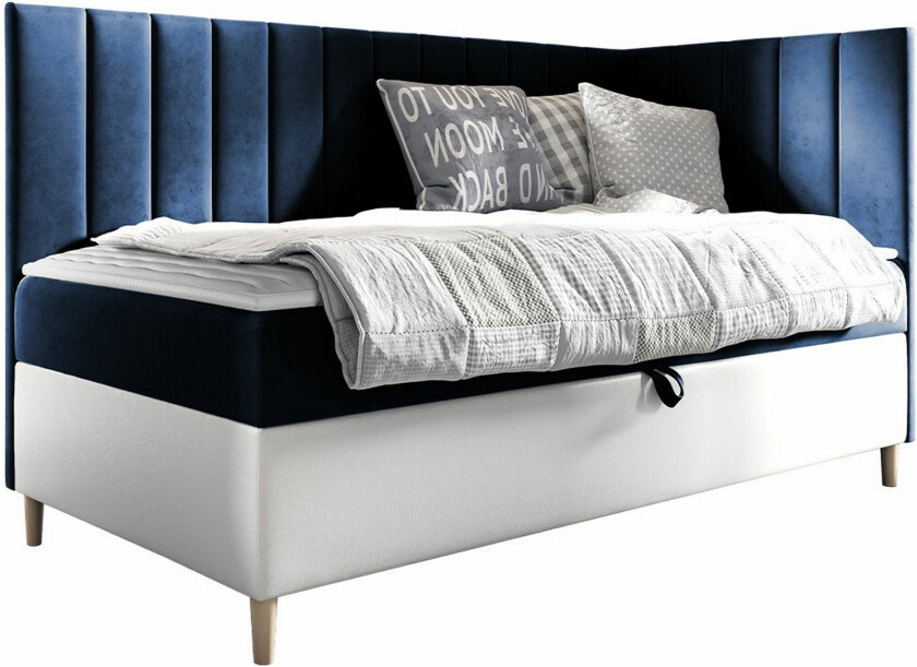 Boisdale Sengeramme 100x200 cm - Blå/Hvit