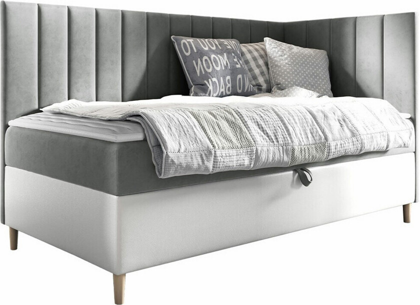 Boisdale Sengeramme 90x200 cm - Hvit/Grå