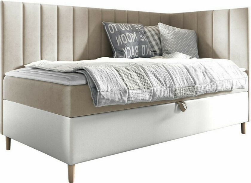 Boisdale Sengeramme 90x200 cm - Beige/Hvit