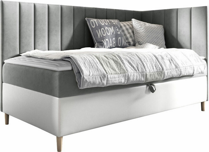 Boisdale Sengeramme 80x200 cm - Hvit/Grå