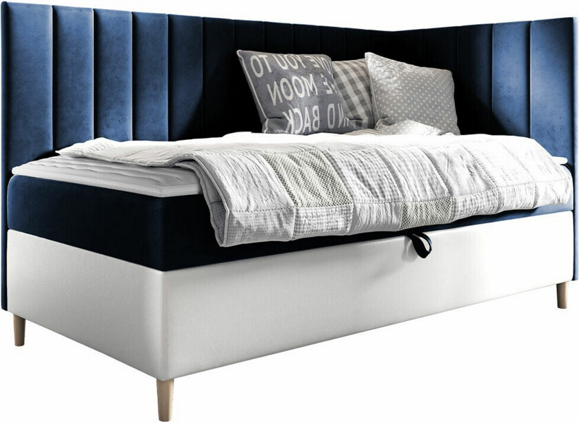 Boisdale Sengeramme 80x200 cm - Blå/Hvit