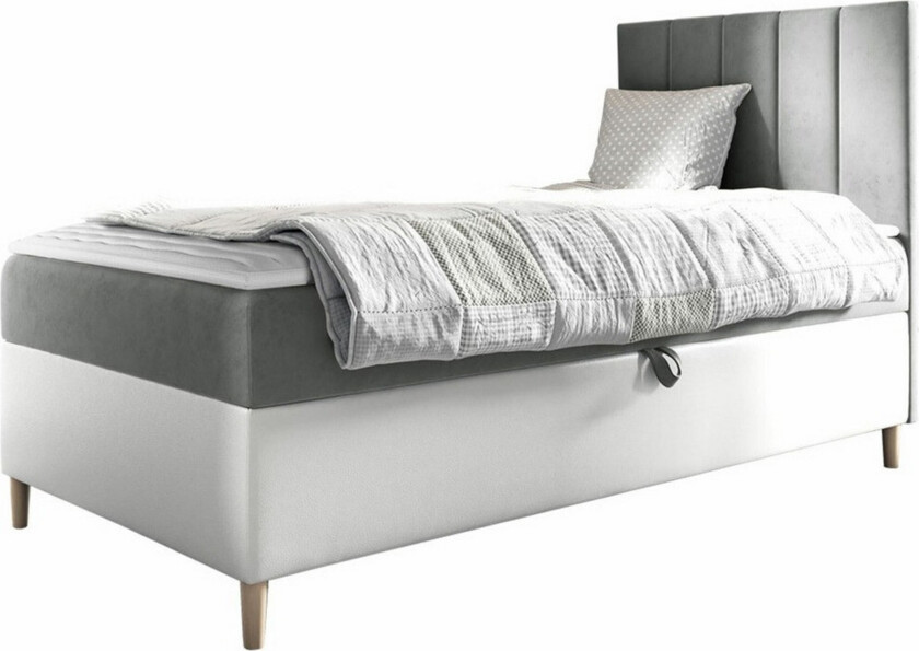 Boisdale Sengeramme 100x200 cm - Hvit/Lysegrå