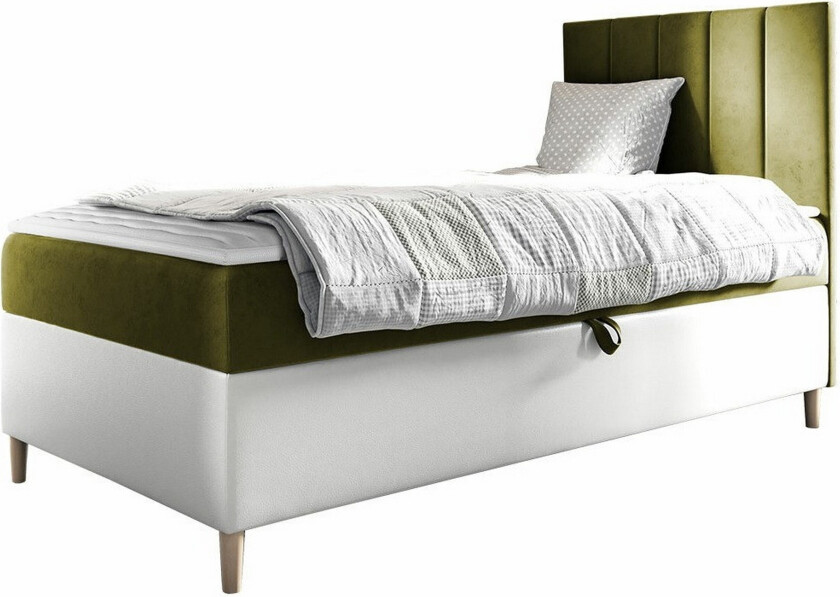 Boisdale Sengeramme 100x200 cm - Grønn/Hvit