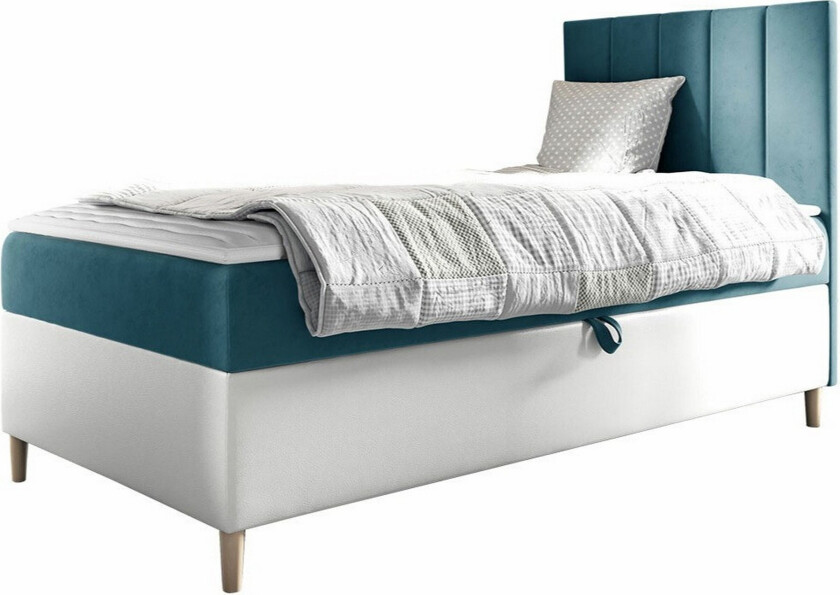 Boisdale Sengeramme 90x200 cm - Turkis/Hvit