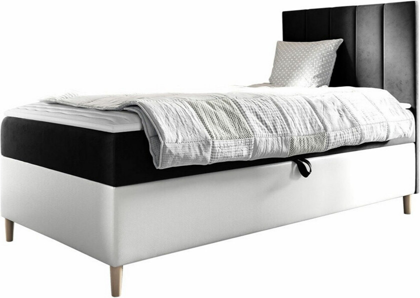 Boisdale Sengeramme 90x200 cm - Svart/Hvit