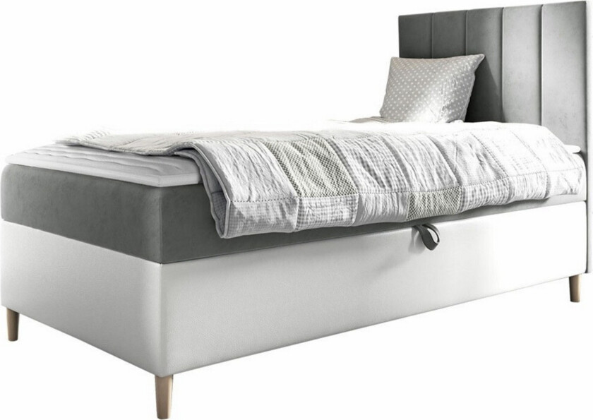 Boisdale Sengeramme 90x200 cm - Hvit/Grå