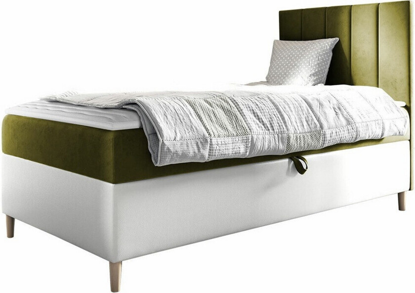 Boisdale Sengeramme 90x200 cm - Grønn/Hvit