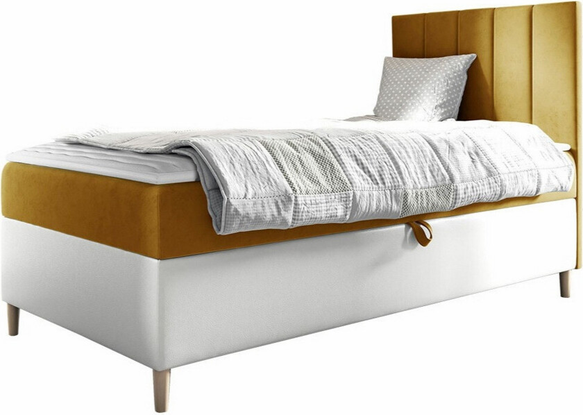 Boisdale Sengeramme 80x200 cm - Gul/Hvit