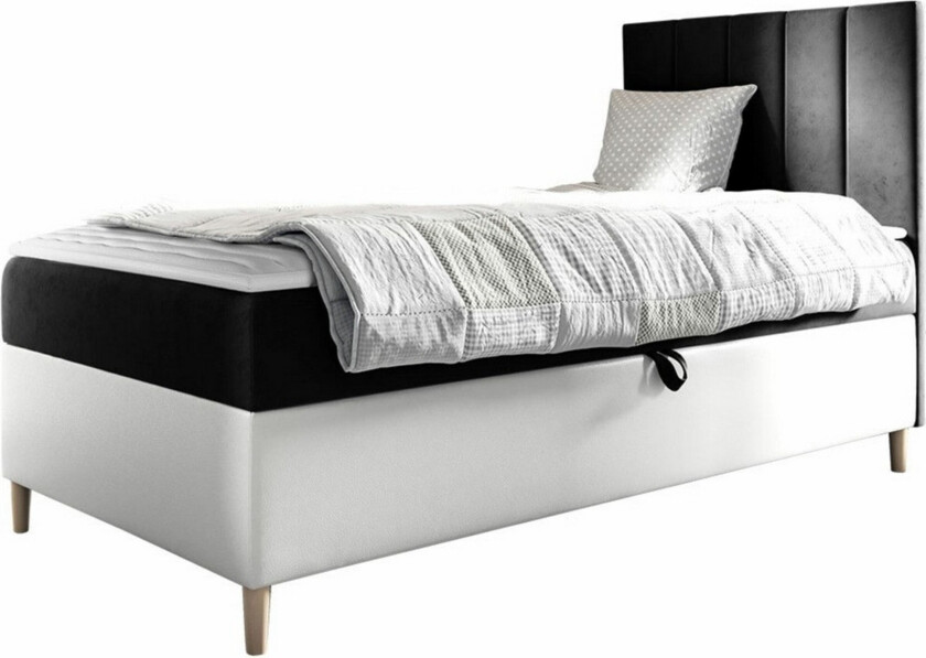 Boisdale Sengeramme 80x200 cm - Svart/Hvit