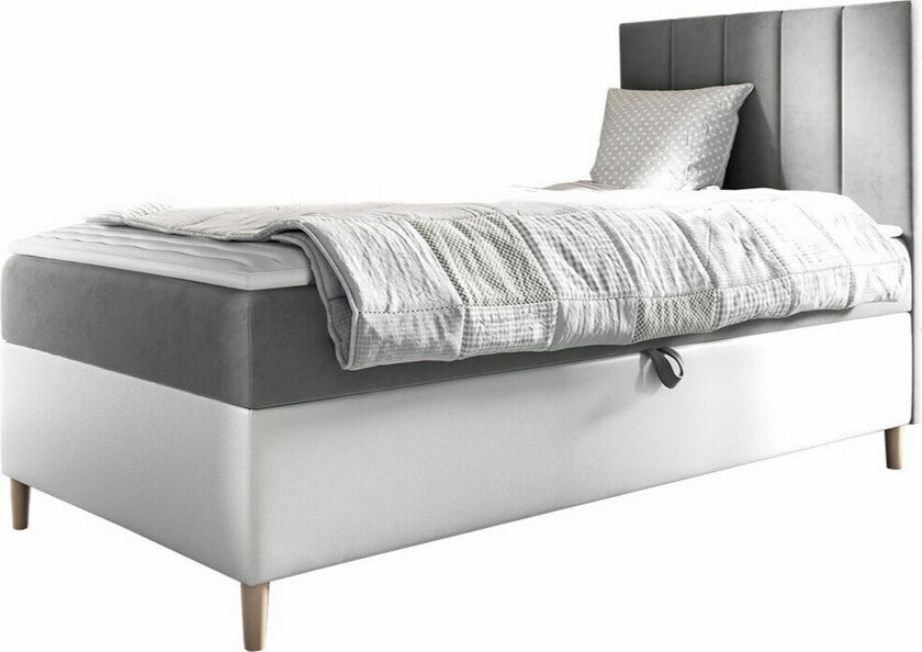 Boisdale Sengeramme 80x200 cm - Hvit/Grå