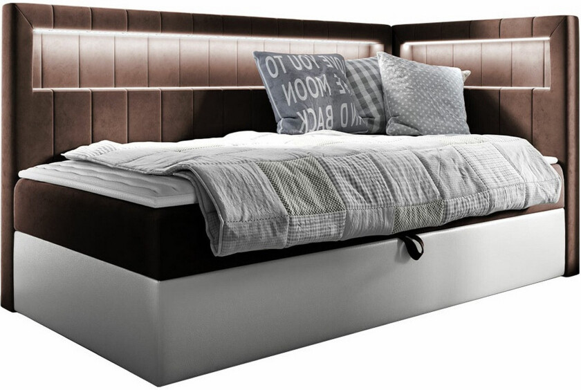 Boisdale Sengeramme 100x200 cm - Brun/Hvit