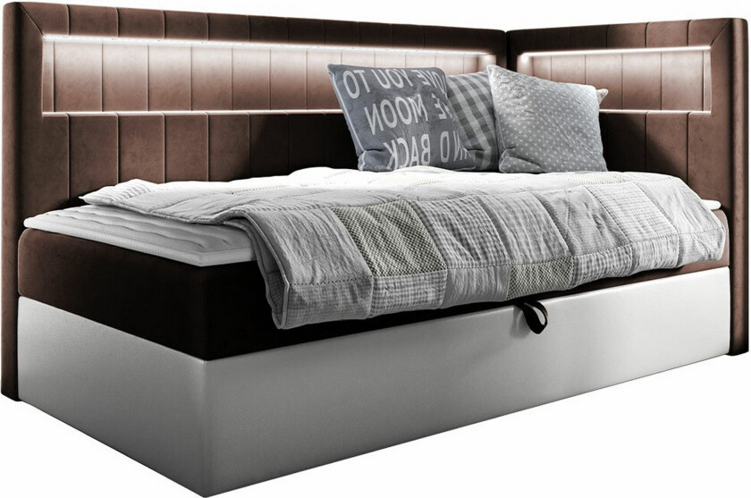 Boisdale Sengeramme 90x200 cm - Brun/Hvit