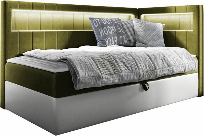 Boisdale Sengeramme 80x200 cm - Grønn/Hvit