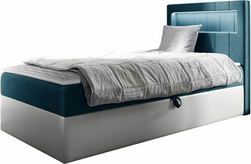 Boisdale Sengeramme 100x200 cm - Turkis/Hvit