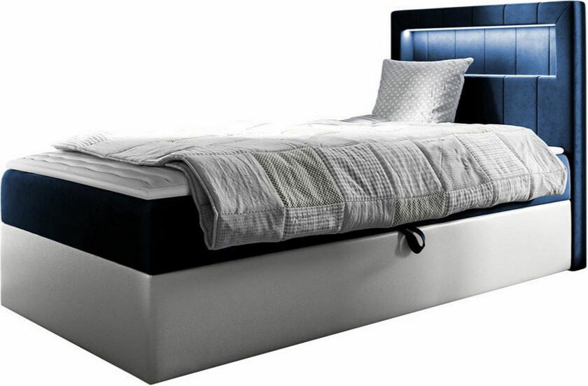 Boisdale Sengeramme 100x200 cm - Blå/Hvit