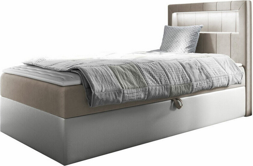 Boisdale Sengeramme 100x200 cm - Beige/Hvit