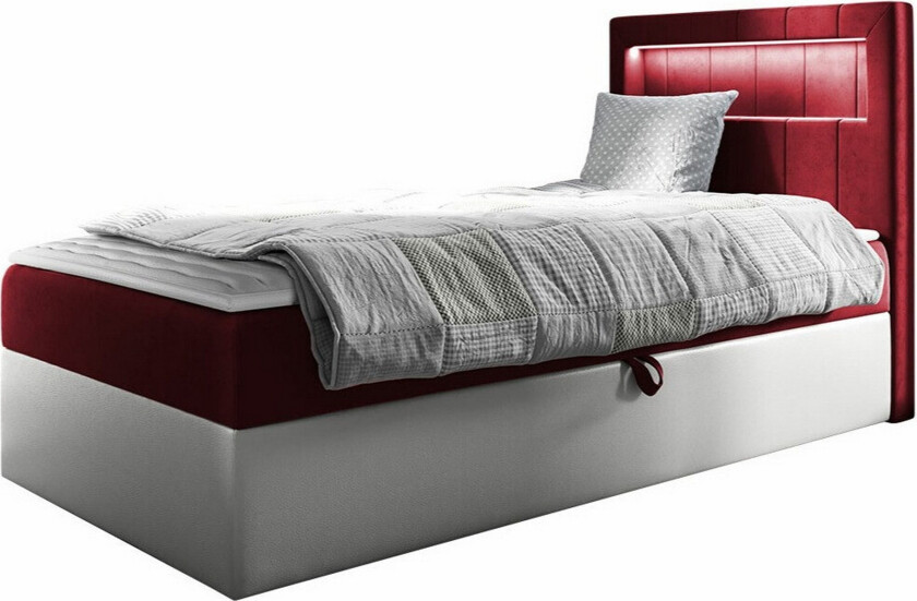 Boisdale Sengeramme 90x200 cm - Rød/Hvit