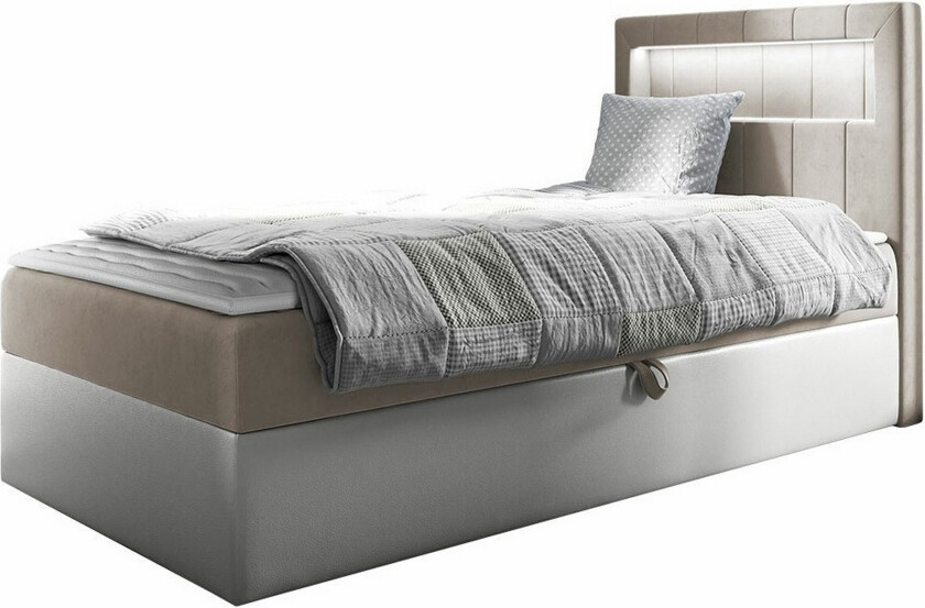 Boisdale Sengeramme 90x200 cm - Beige/Hvit