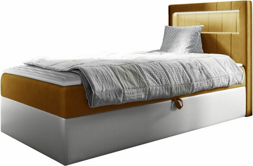 Boisdale Sengeramme 80x200 cm - Gul/Hvit