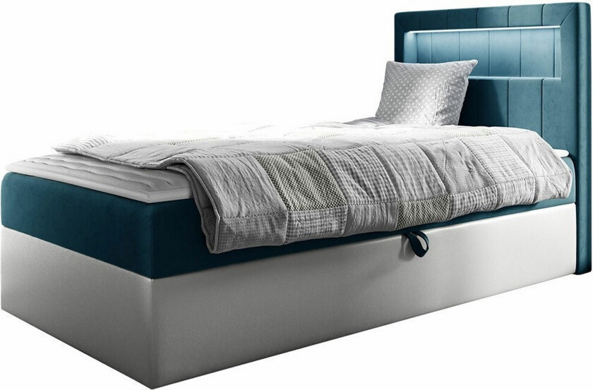 Boisdale Sengeramme 80x200 cm - Turkis/Hvit