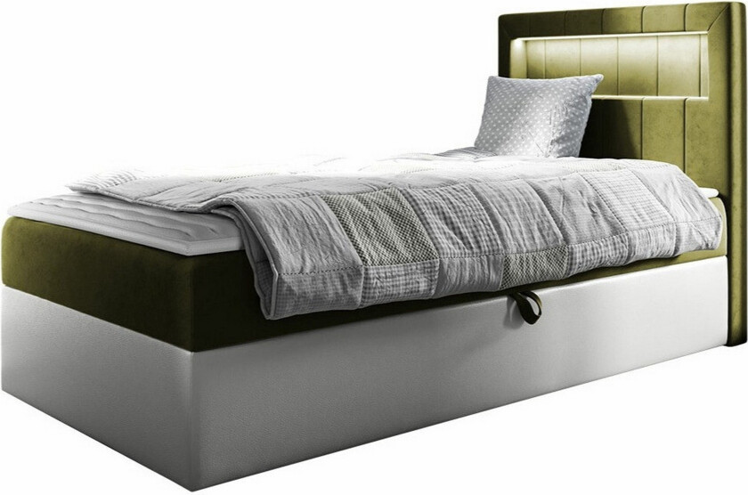 Boisdale Sengeramme 80x200 cm - Grønn/Hvit