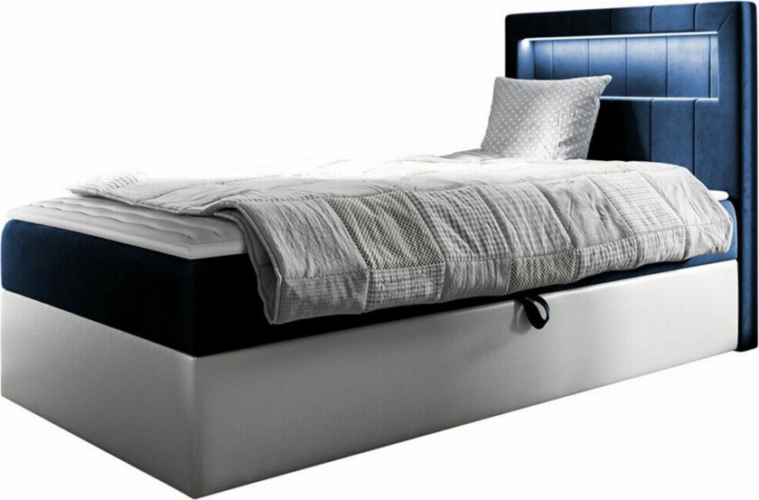 Boisdale Sengeramme 80x200 cm - Blå/Hvit