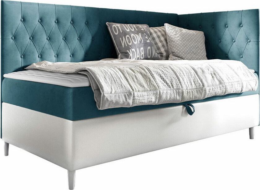 Boisdale Sengeramme 100x200 cm - Blå/Hvit