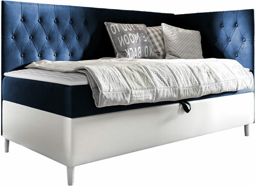 Boisdale Sengeramme 100x200 cm - Blå/Hvit