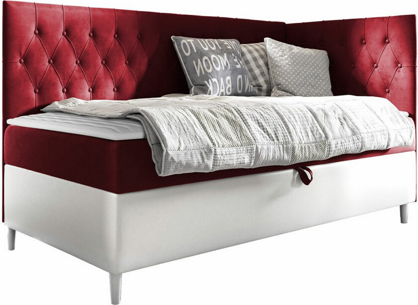 Boisdale Sengeramme 100x200 cm - Rød/Hvit