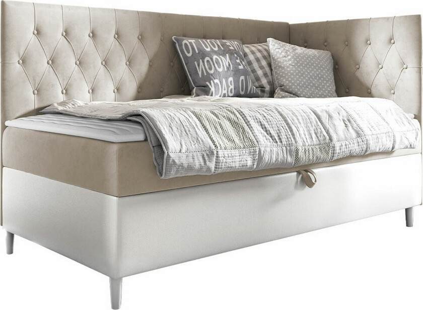 Boisdale Sengeramme 90x200 cm - Beige/Hvit