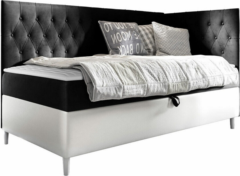 Boisdale Sengeramme 80x200 cm - Svart/Hvit