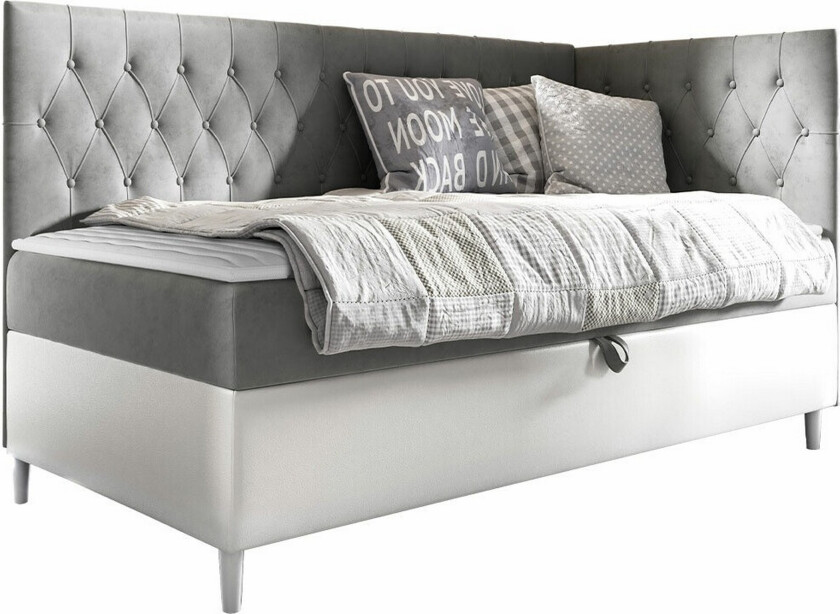 Boisdale Sengeramme 80x200 cm - Hvit/Grå