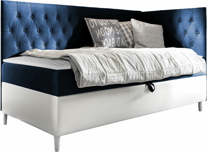 Boisdale Sengeramme 80x200 cm - Mørkeblå/Svart