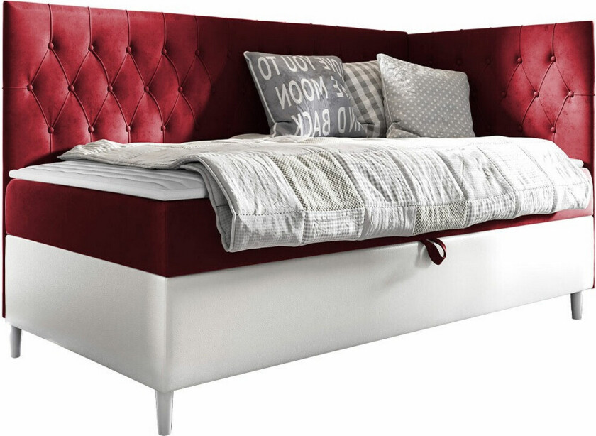 Boisdale Sengeramme 80x200 cm - Rød/Hvit