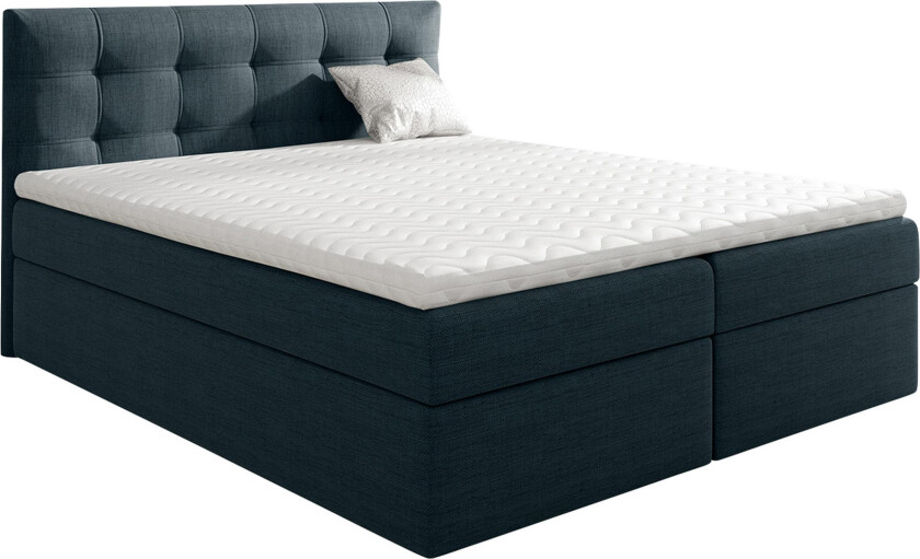 Skaftå kontinentalseng 160x200 - Svart / Blå / Grå / Hvit