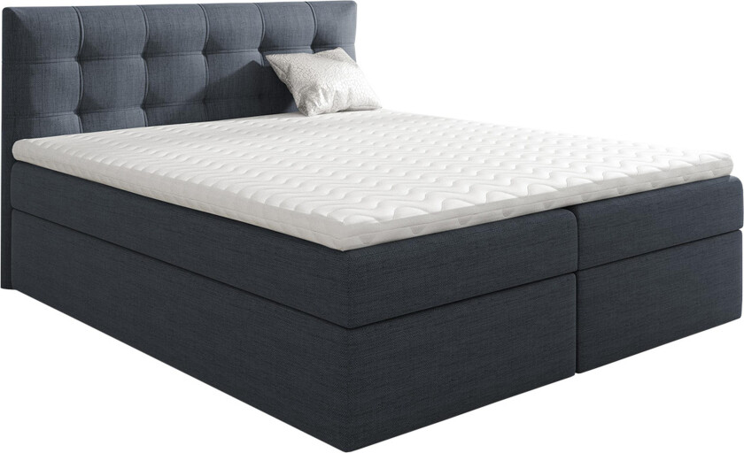 Skaftå kontinentalseng 160x200 - Svart / Grå / Hvit