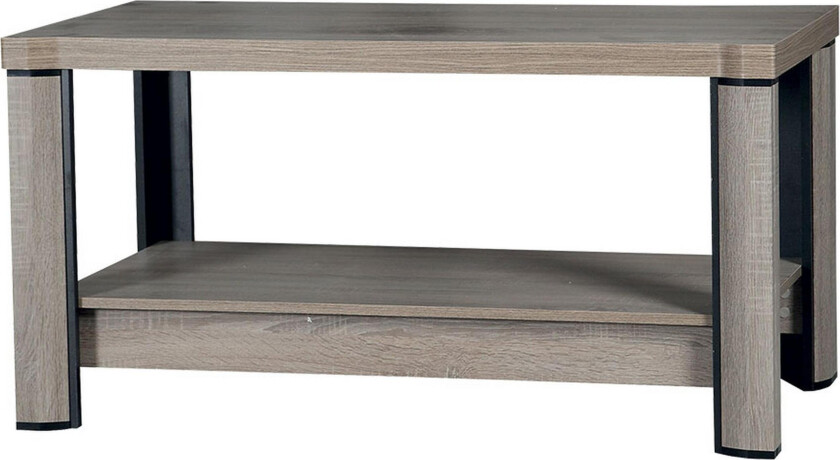 Chezum Sofabord 120 cm med Oppbevaringshylle - Tryffel/Beige/Grå