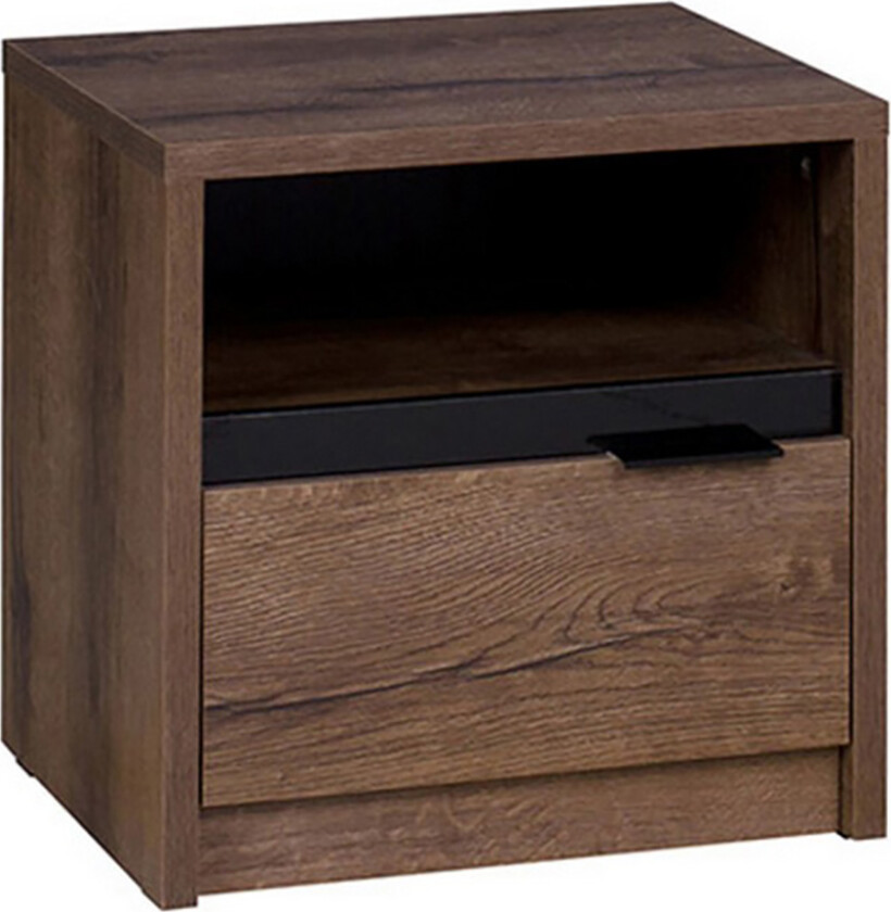 Najera Nattbord 47 cm med Oppbevaring Skap + Hylle - Brun/Natur