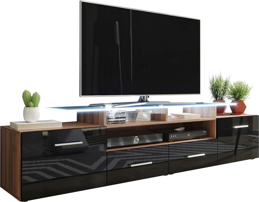 Evora TV-Benk 39x194 cm - Svart Høyglans