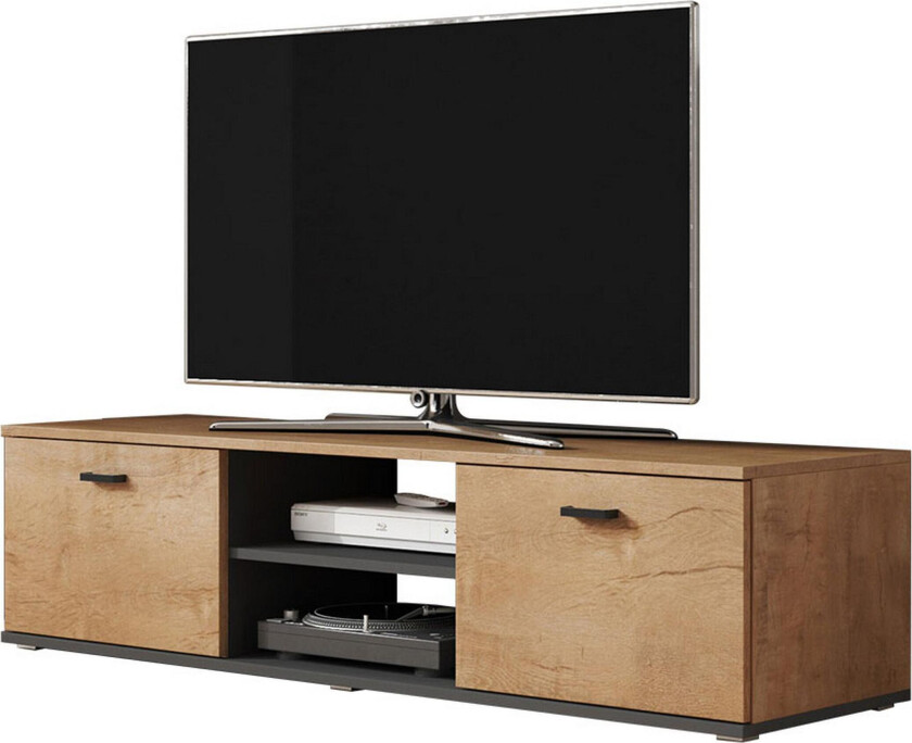 Ruskelsby TV-benk 140 cm - Eik/Svart