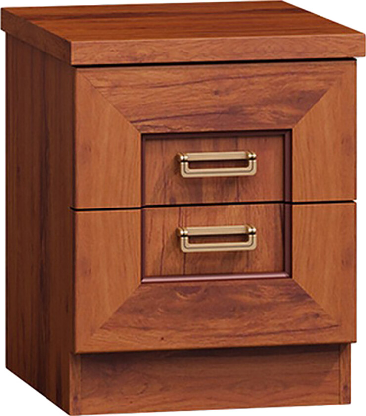 Tadeusz Nattbord 40 cm med Oppbevaring 2 Skuffer - Lysebrun