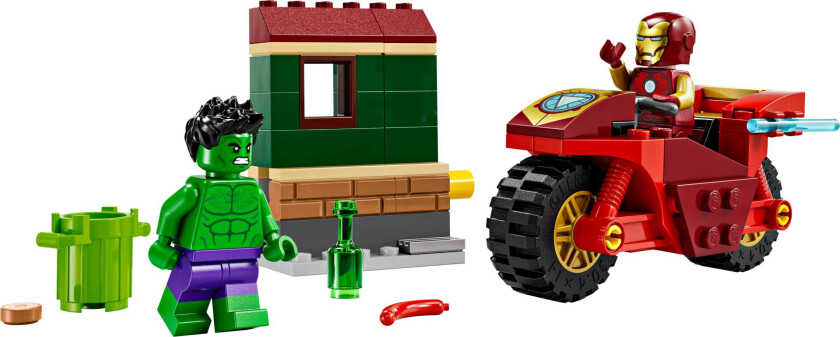 Super Heroes Iron Man med motorsykkel og Hulken 76287