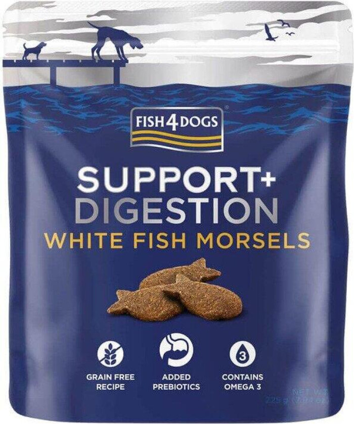 Godbiter til hund Hvit fisk Fordøyelse 225 g