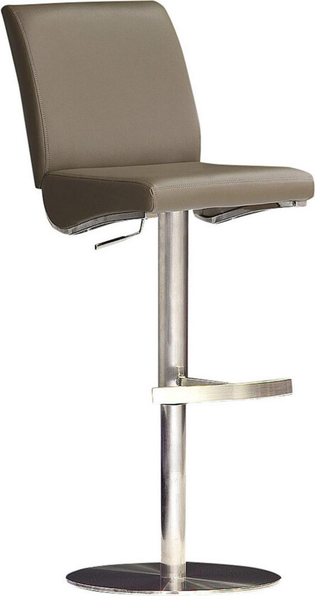 Elkton Barstol Rund fot Stål - Cappuccino Lær